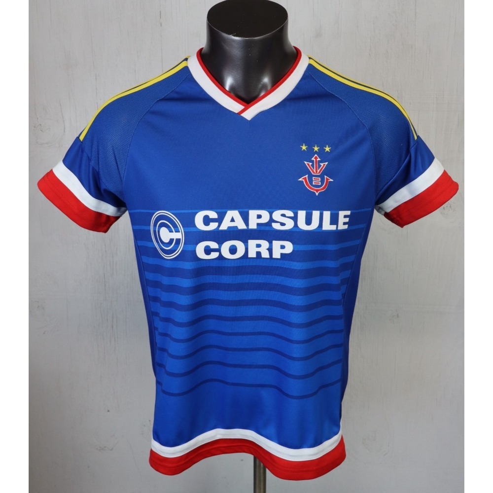 Box Lunch Dragon Ball Z Capsule Corp Jersey Official Blue Whtie Size M